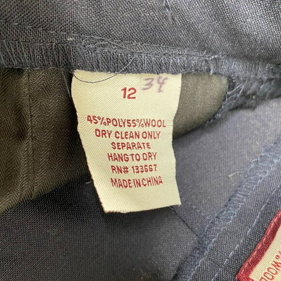 Louis Martin Wool Blend Pleated Uniform Dress Pants Women's 12 Navy Blue NWT - Picture 5 of 15